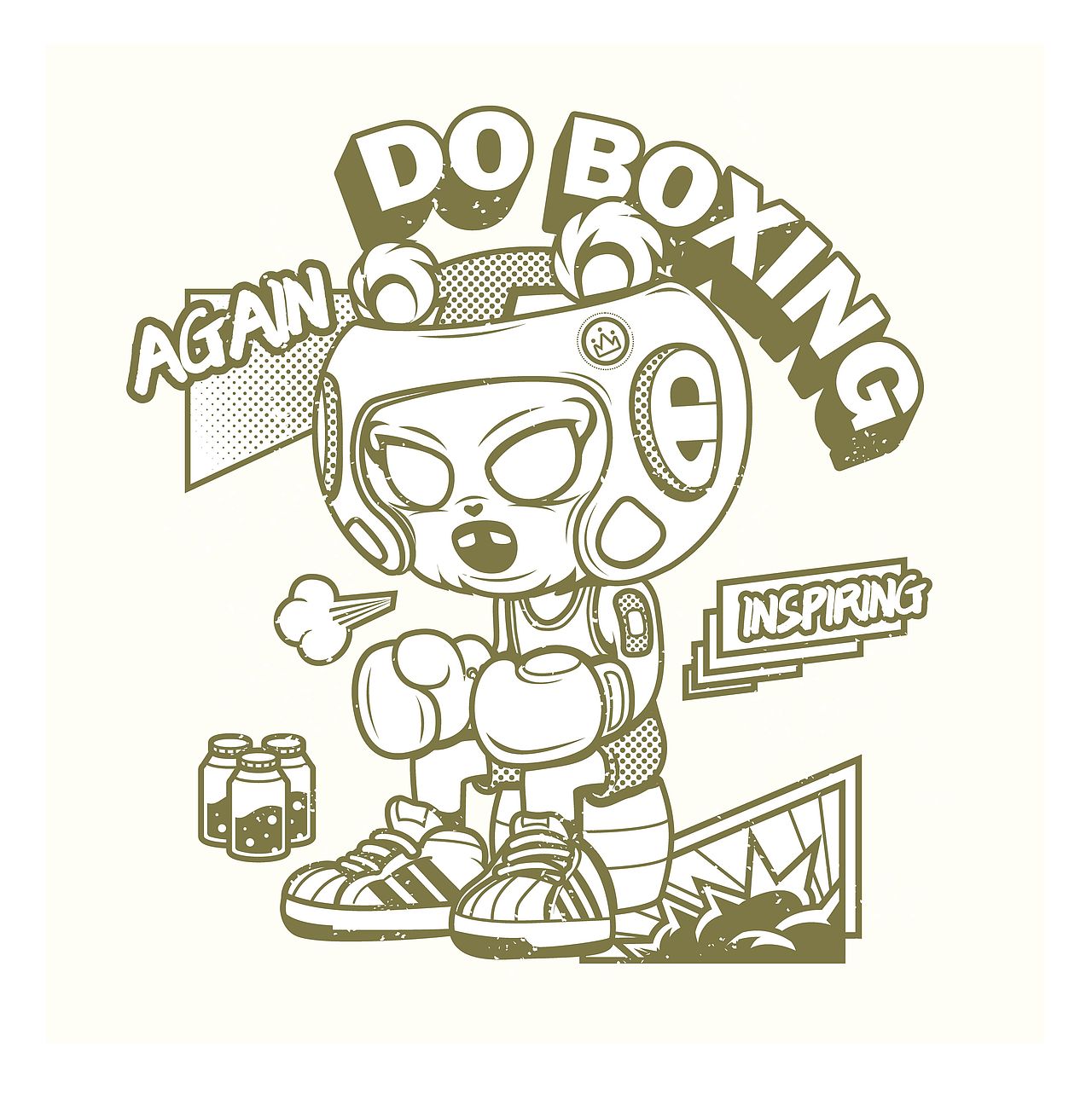 AI矢量插画、拳击形象