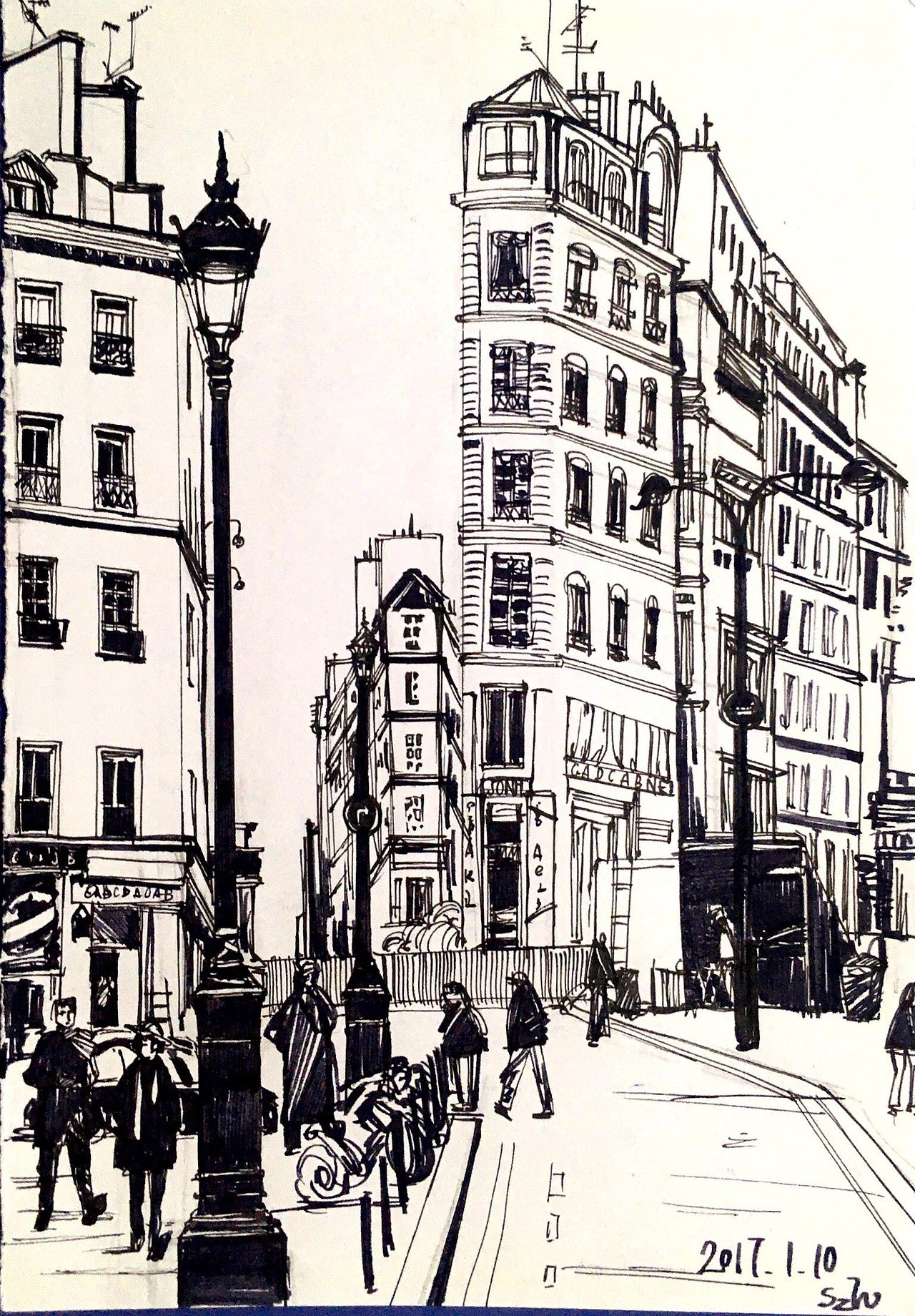 建筑风景速写临摹