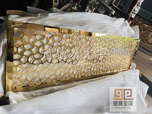 不锈钢激光屏风 K金玫瑰金铝板纯黄铜板雕花屏风厂家