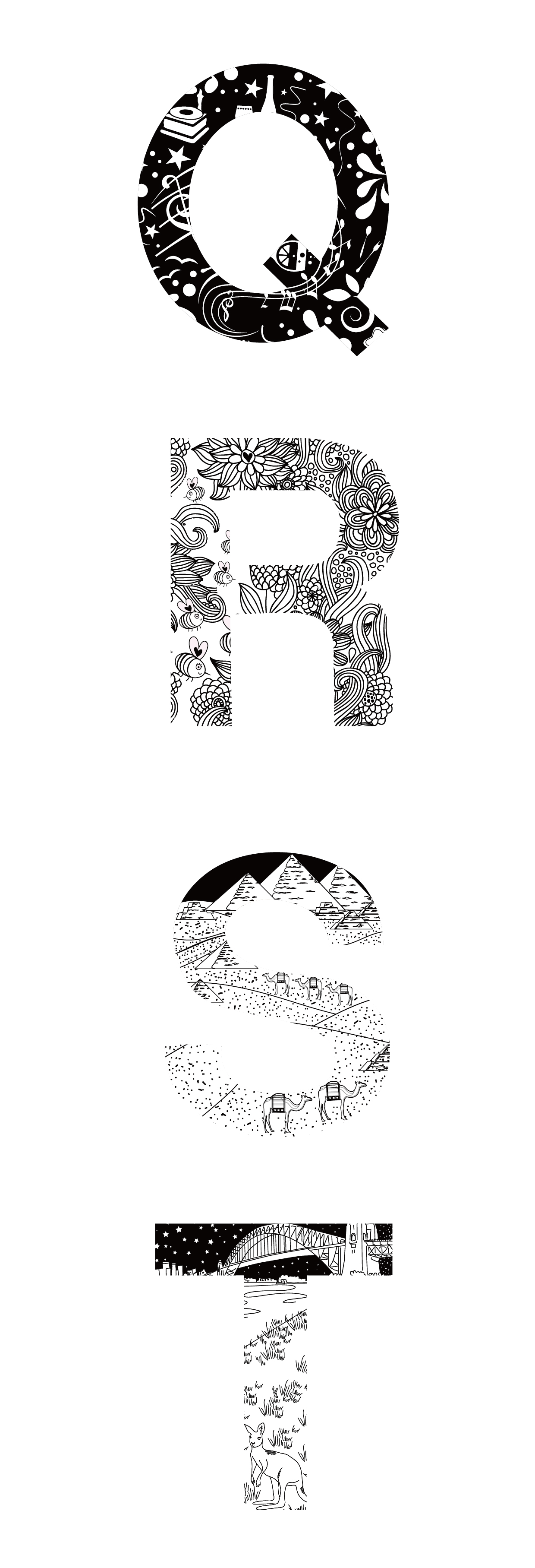 字母插画（图ZNzA5MzIzNjg=） - 新锐潮流插画 - 站酷设计师刘喆钰_Ra原创素材 - 站酷ZCOOL
