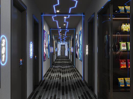 工装电竞酒店——未来科技风的治愈蓝