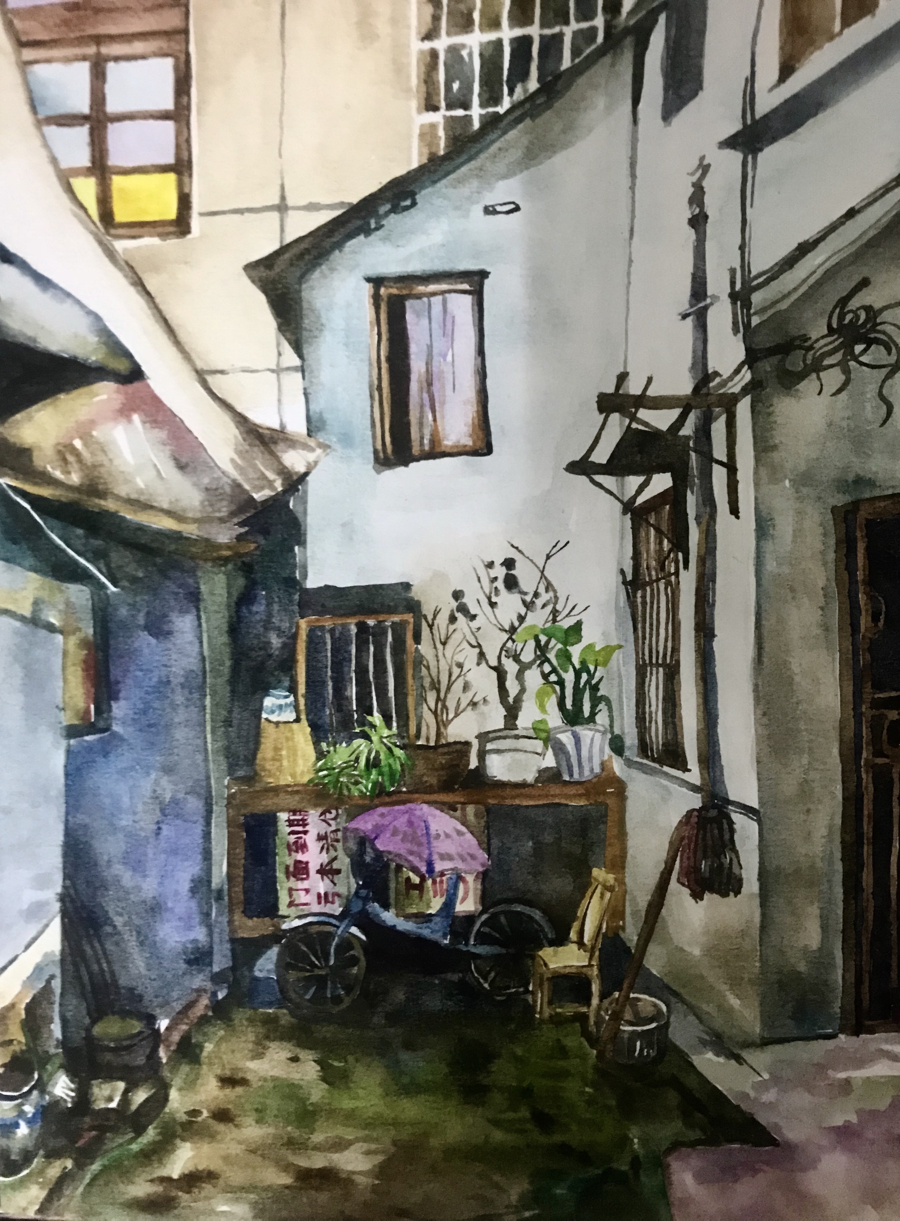 练习《角落》|纯艺术|绘画|一只爱笑的笑笑猫 - 临摹作品 - 站酷