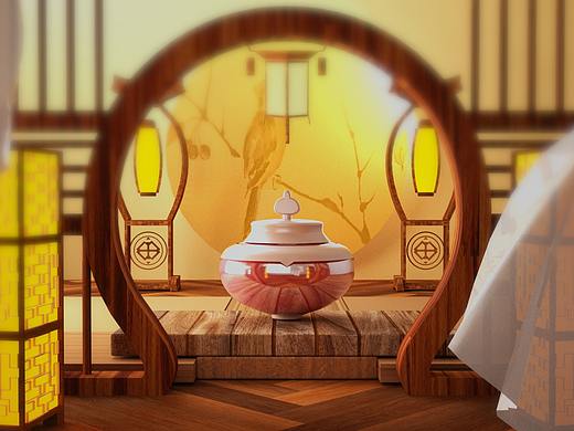 香水小场景制作渲染