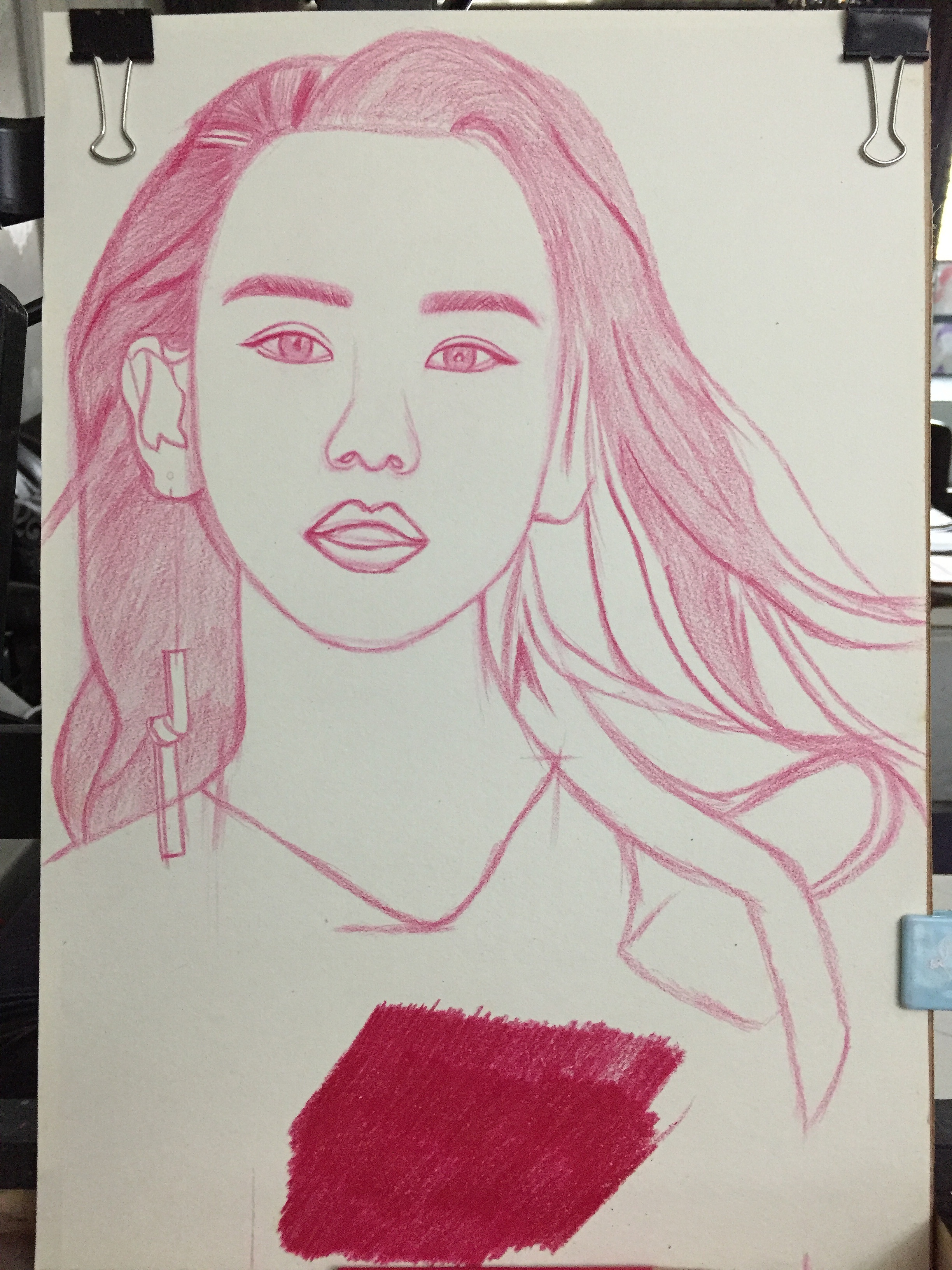 戚薇 彩铅 素描