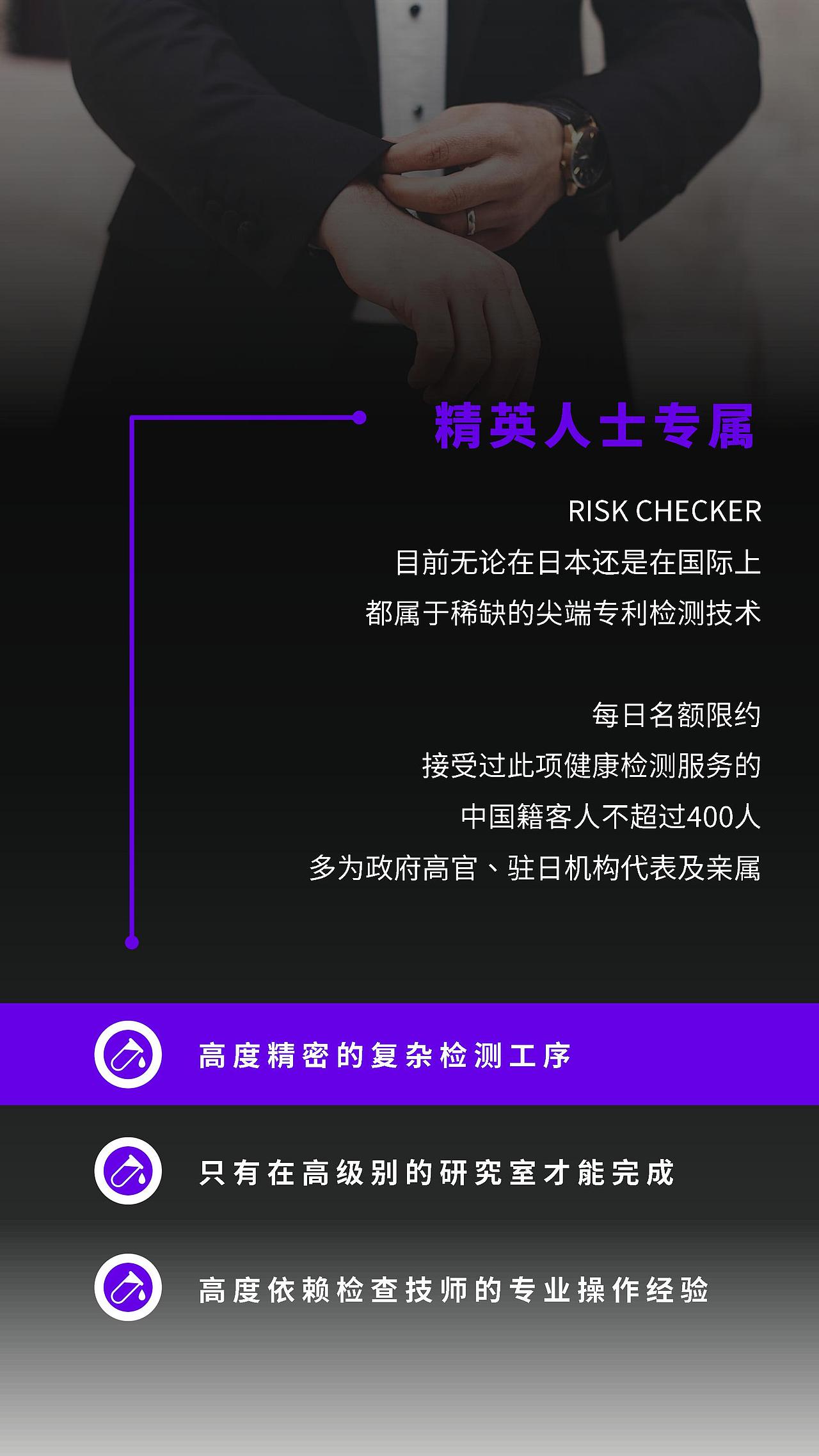 Risk Checker 高精密度血液检测技术 · 健康产品