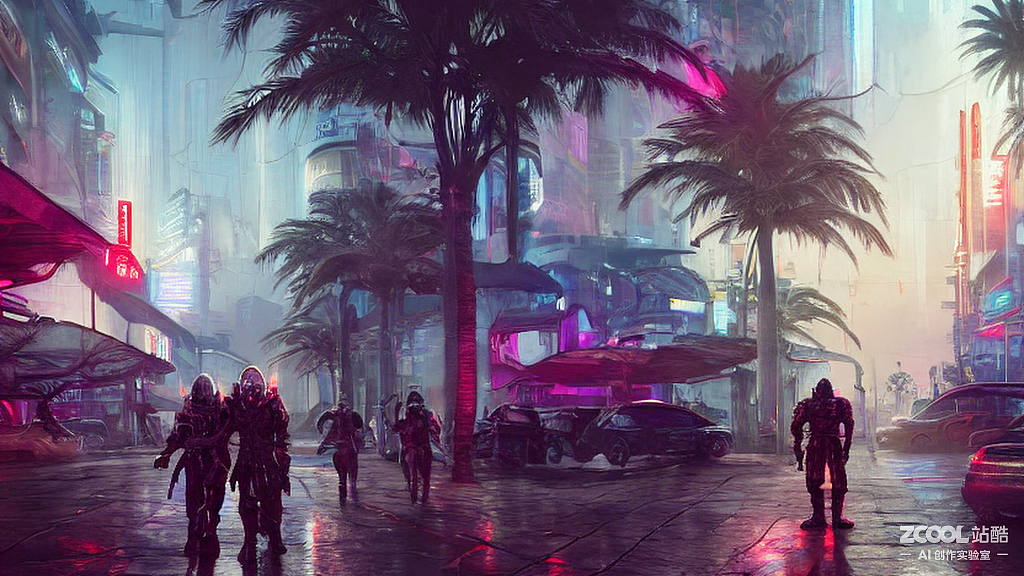 #AI创作实验室#赛博朋克大街
