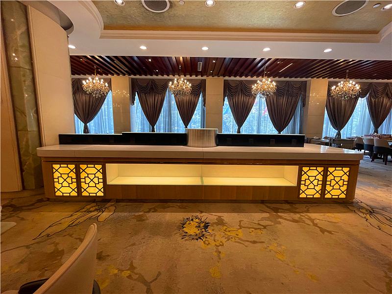 大理石移动布菲台自助餐台设备制作安装