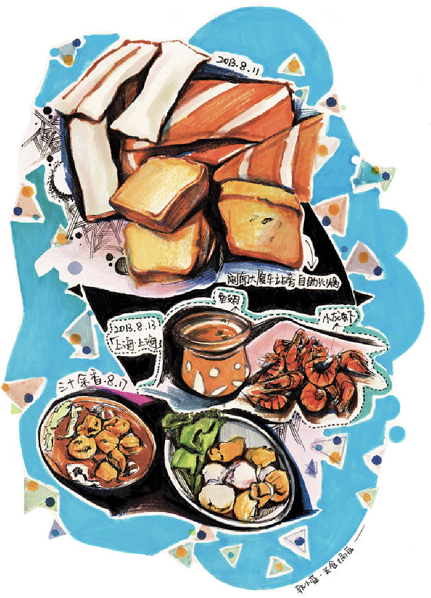 日常篇6张汇总 美食插画（图ZMTI3NTE5Nzg4） - 艺术插画 - 站酷设计师耶小蓝原创素材 - 站酷ZCOOL