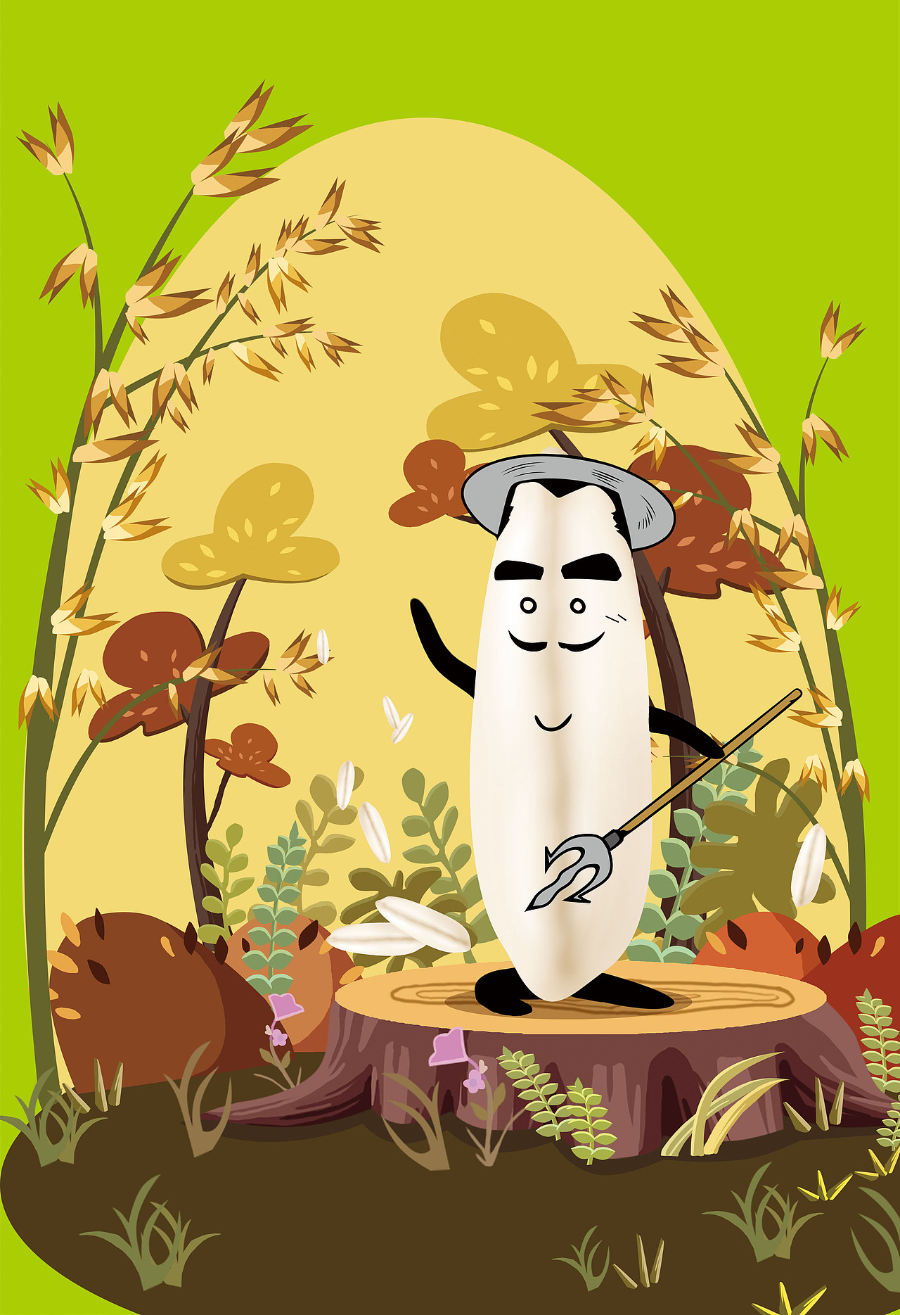 十月稻田杂粮系列|插画|商业插画|小猴子漫画1314 - 原创作品 - 站酷