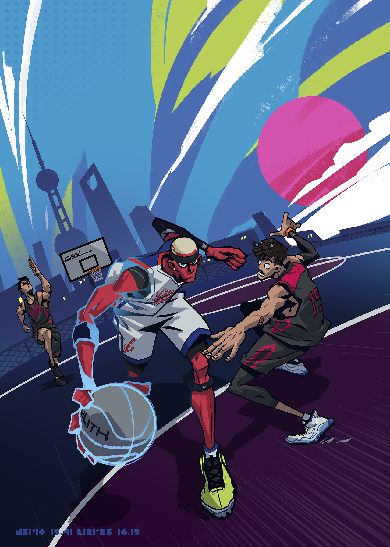 分享chaos squad泽北荣治标签篮球插画街球插画-艺术插画插画-商业