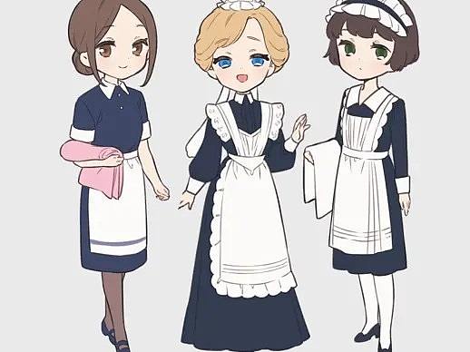 漫画中女仆装怎么画？日式Q版女仆装绘画素材！