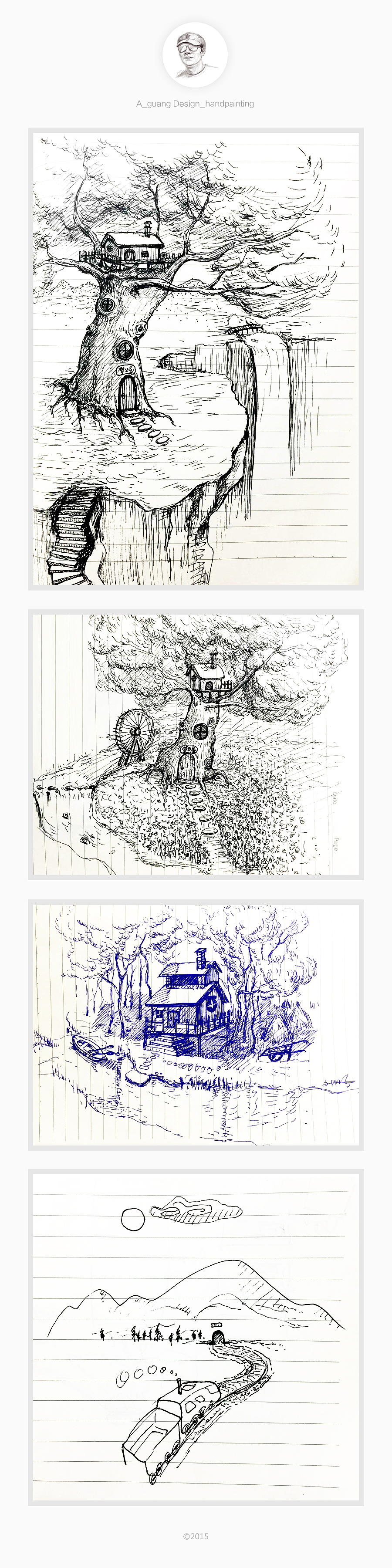 2015-中性笔手绘-重庆（图ZNDE1NDE1MDg=） - 创作习作 - 站酷设计师UI_Sunny原创素材 - 站酷ZCOOL