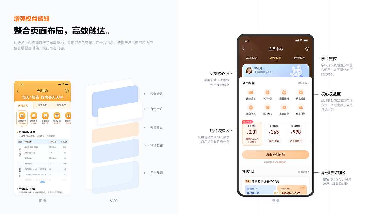 一起学产品会员体验改版