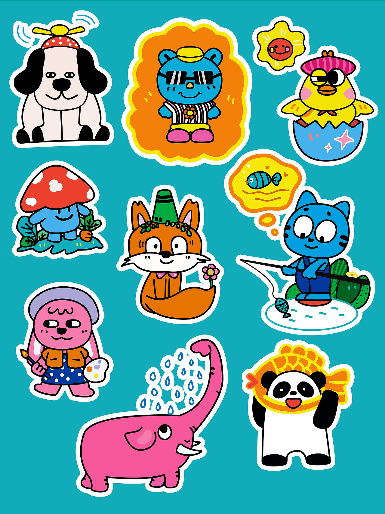 贴纸|插画|新锐潮流插画|十二十三画_原创作品-站酷zcool