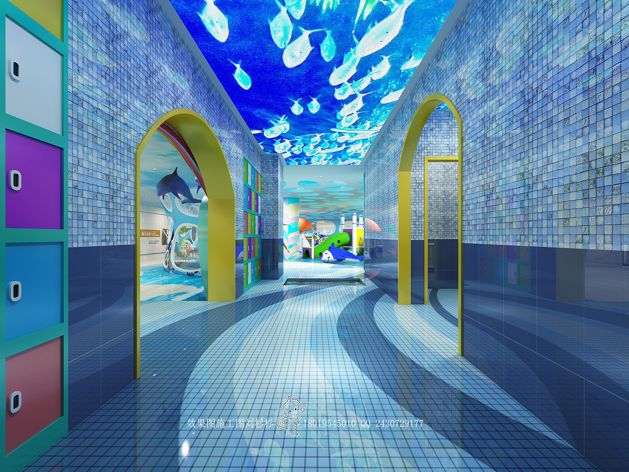 海洋主题儿童乐园|空间|家装设计|天斐效果图刘杉杉 - 原创作品 - 站酷 (ZCOOL)