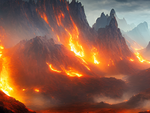 #AI创作实验室#异世界烈焰山谷