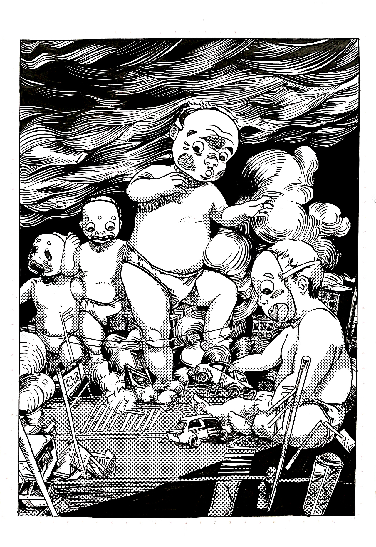 黑白插图 蘸水笔练习