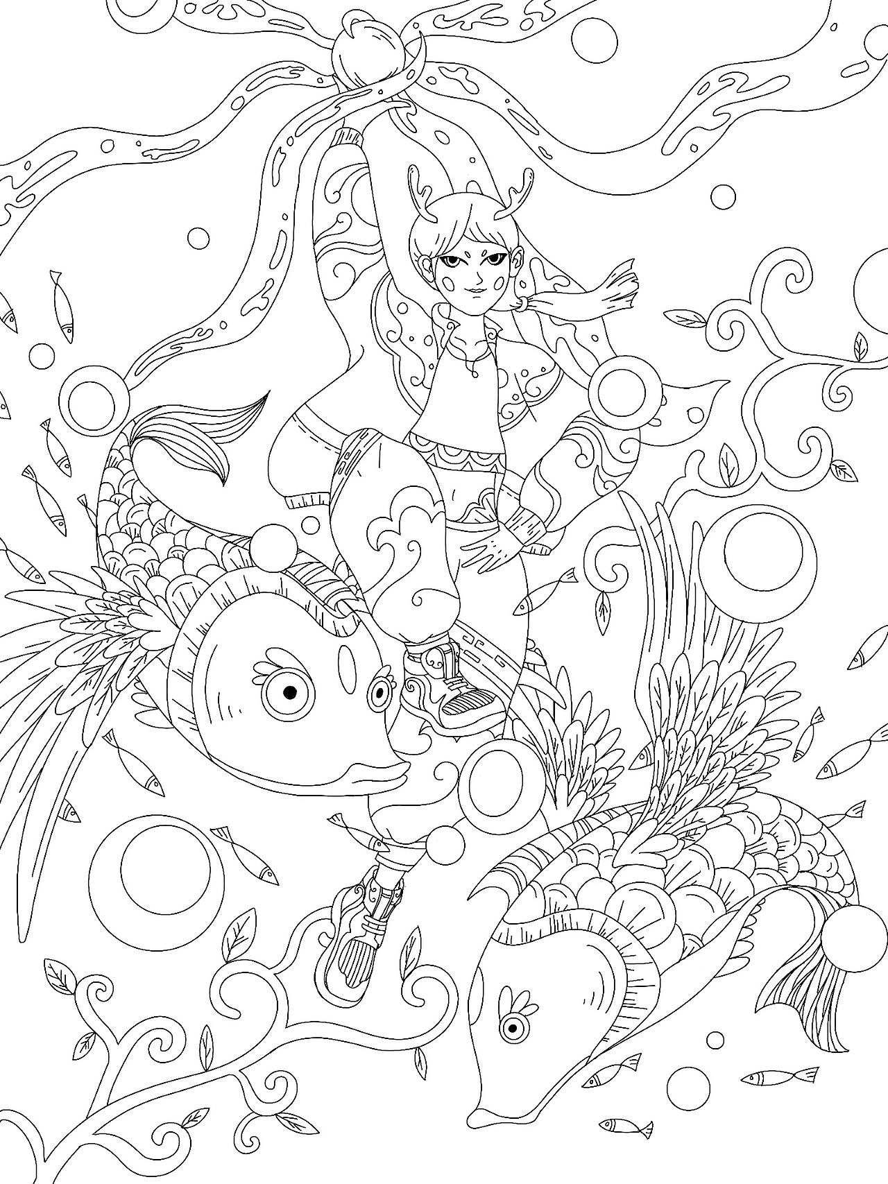 山海经系列之赢鱼🐟（图ZMjQwMDc3OTYw） - 新锐潮流插画 - 站酷设计师Rain语原创素材 - 站酷ZCOOL
