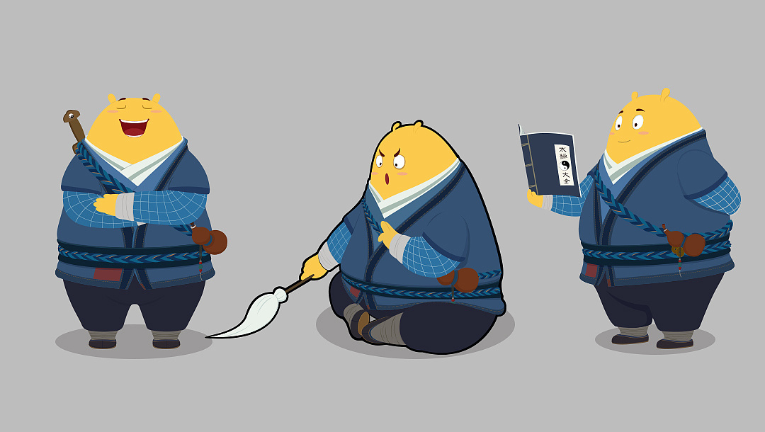 吃饭睡觉打豆豆动画系列电影《豆福传》主角人物形象设计