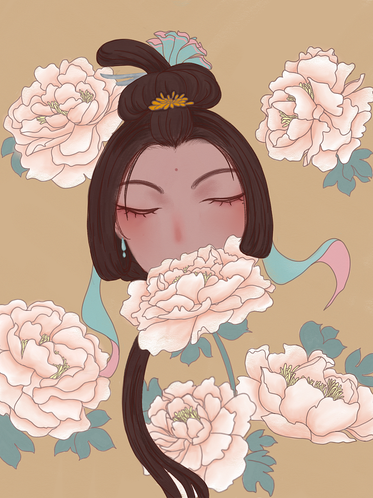 牡丹（图ZMTc4ODQ5MDEy） - 艺术插画 - 站酷设计师随心所悆原创素材 - 站酷ZCOOL