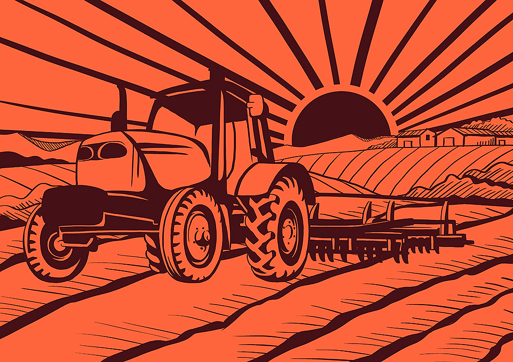 拖拉机 烈日灼心（图ZODg3ODE4MzI=） - 商业插画 - 站酷设计师PICAST图卡司插画原创素材 - 站酷ZCOOL