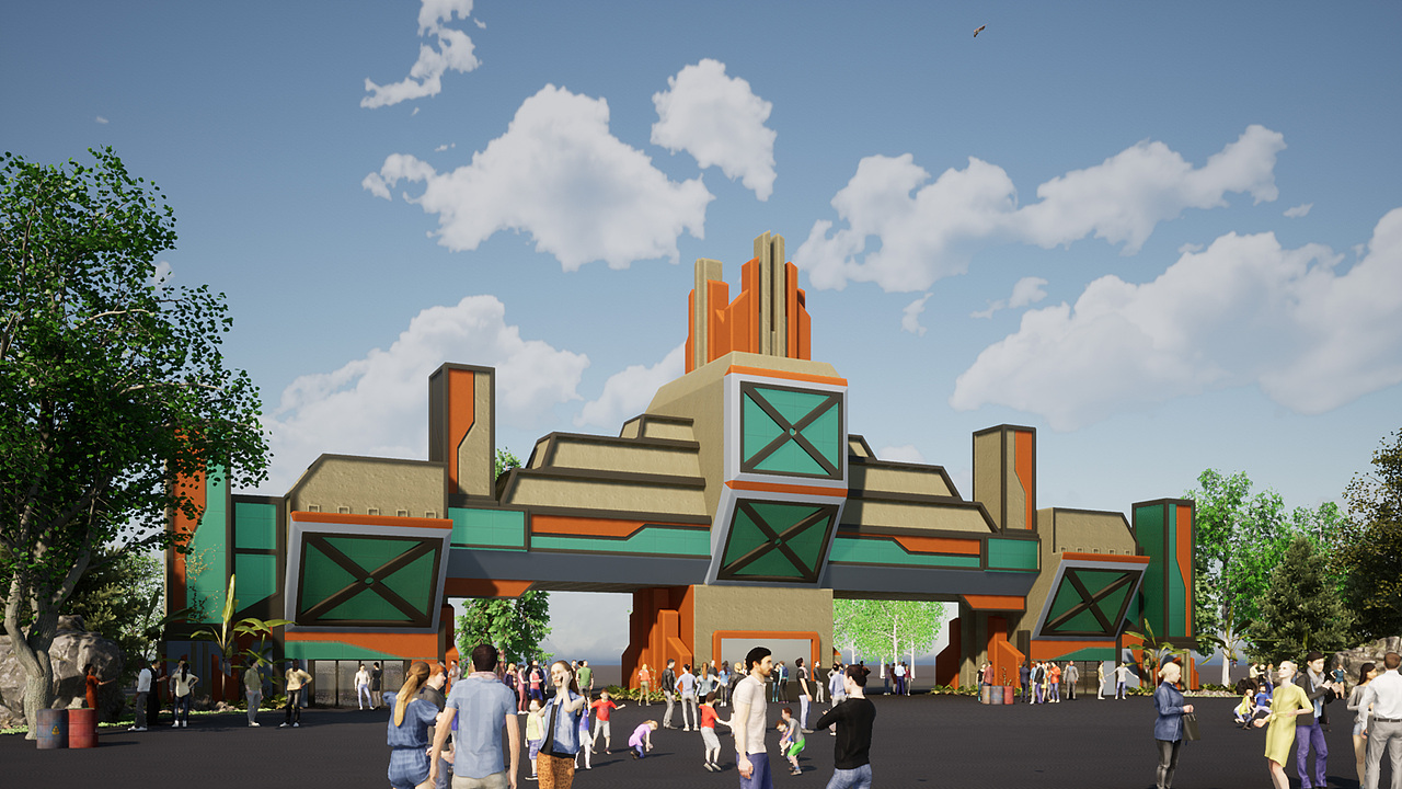 主题乐园大门005|空间|建筑设计|欧德小毕 - 原创作品 - 站酷 (zcool)