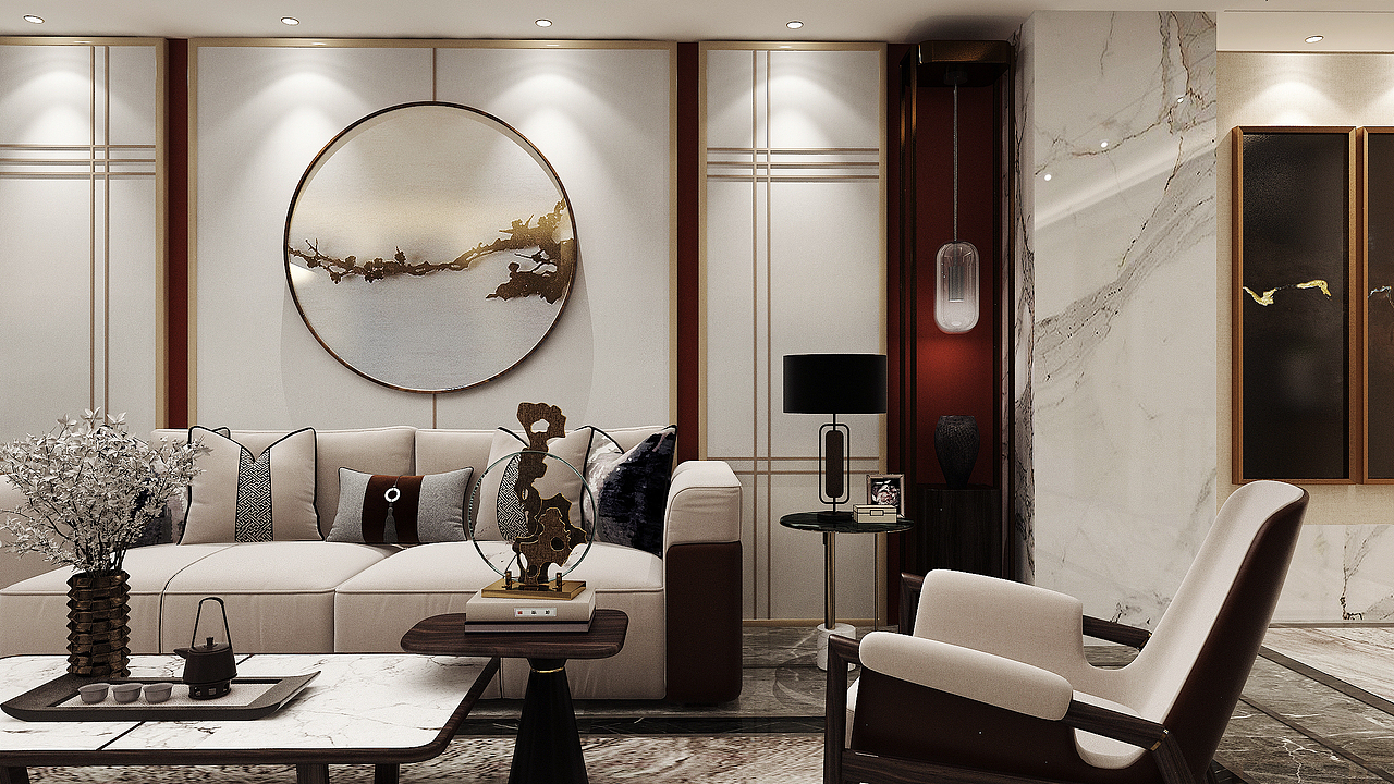 凤凰云墅600平独栋别墅新中式（图ZMjI0NzMzNzYw） - 家装设计 - 站酷设计师L文君原创素材 - 站酷ZCOOL