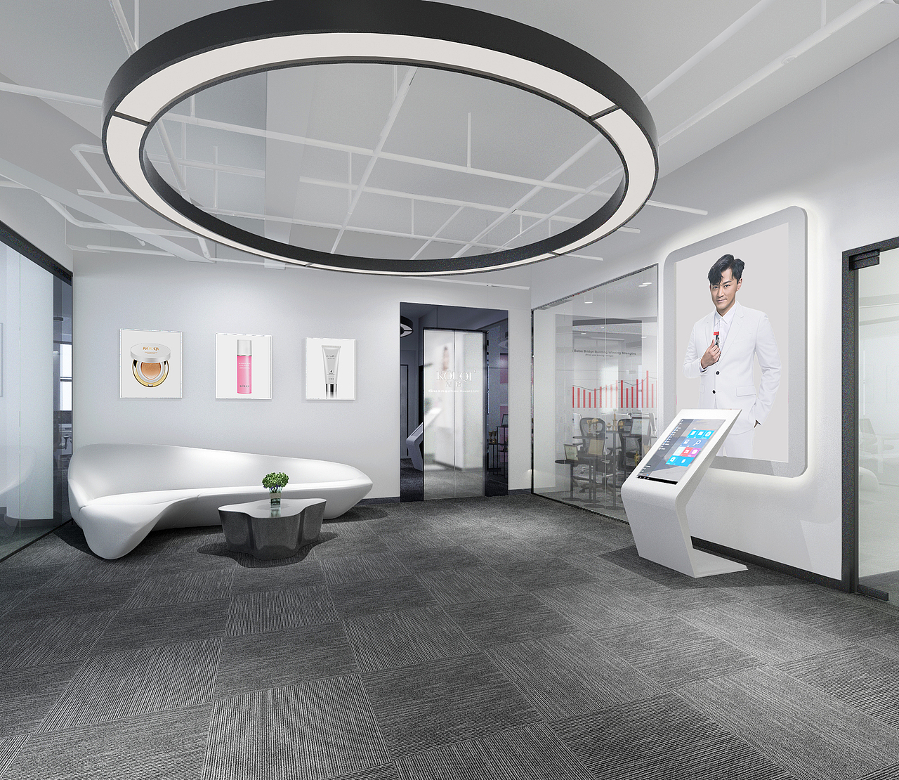 某化妆品公司办公室 展示区|空间|家装设计|ljc1113_原创作品-站酷