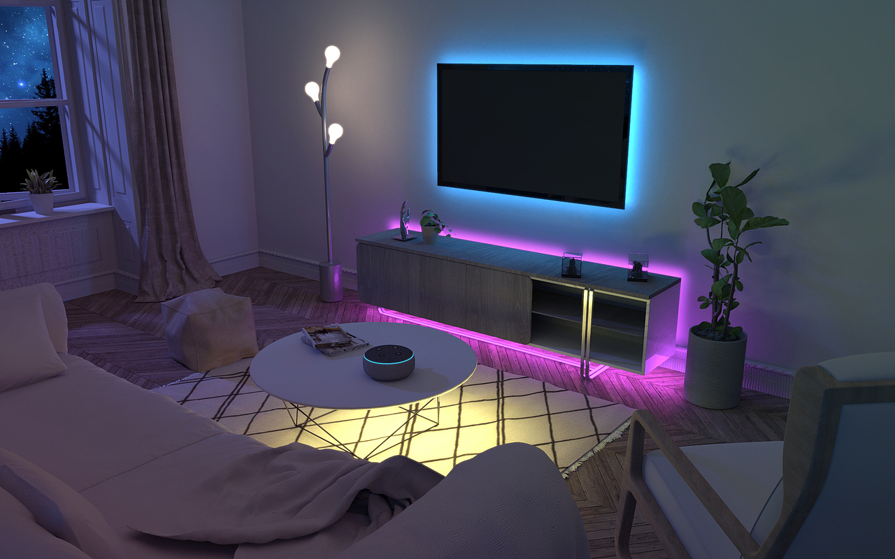 keyshot灯带灯光场景渲染