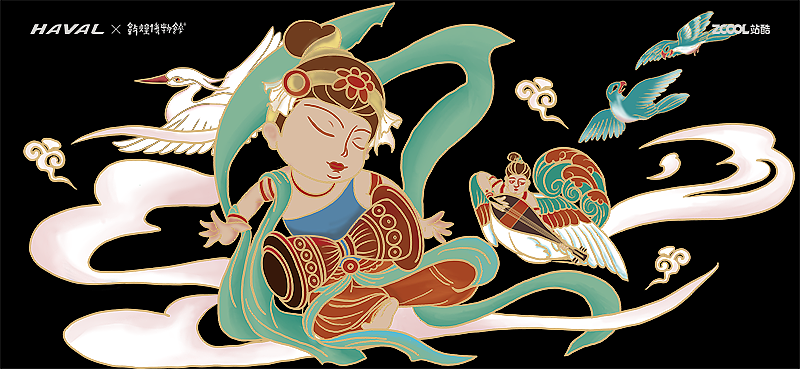 哈弗&敦煌博物馆-国潮正当时 舞（图ZMjkwODgyNjY0） - 图案 - 站酷设计师红豆月饼原创素材 - 站酷ZCOOL