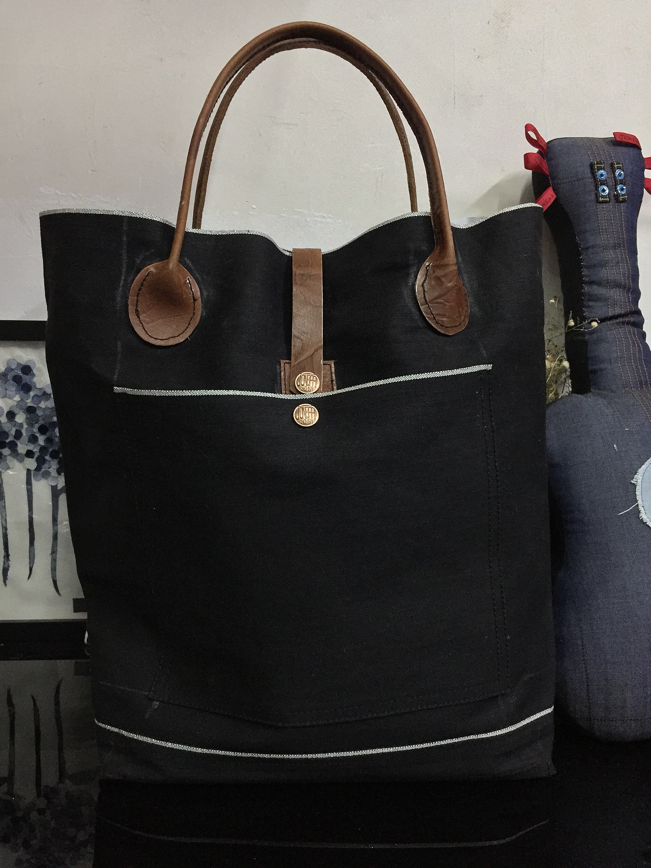 手工牛仔手拎包