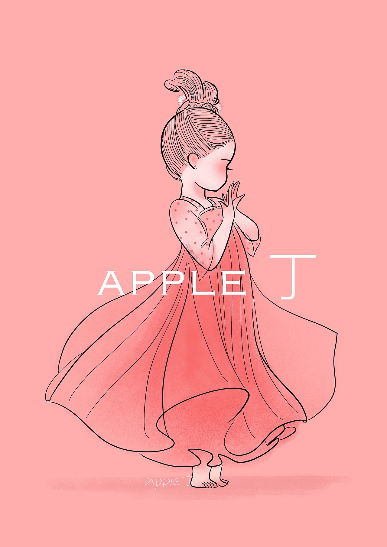 原创插画/ 中国舞丽人行 汉服肉肉