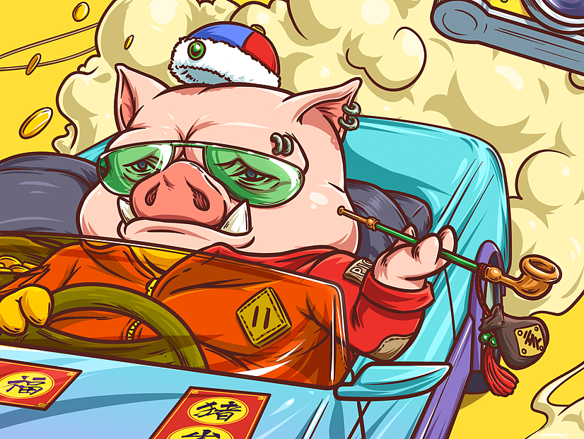 迟来的贺图丨祝大家新年快乐猪事顺利（图ZMTQzOTIwODY0） - 商业插画 - 站酷设计师伊布MrThorn原创素材 - 站酷ZCOOL