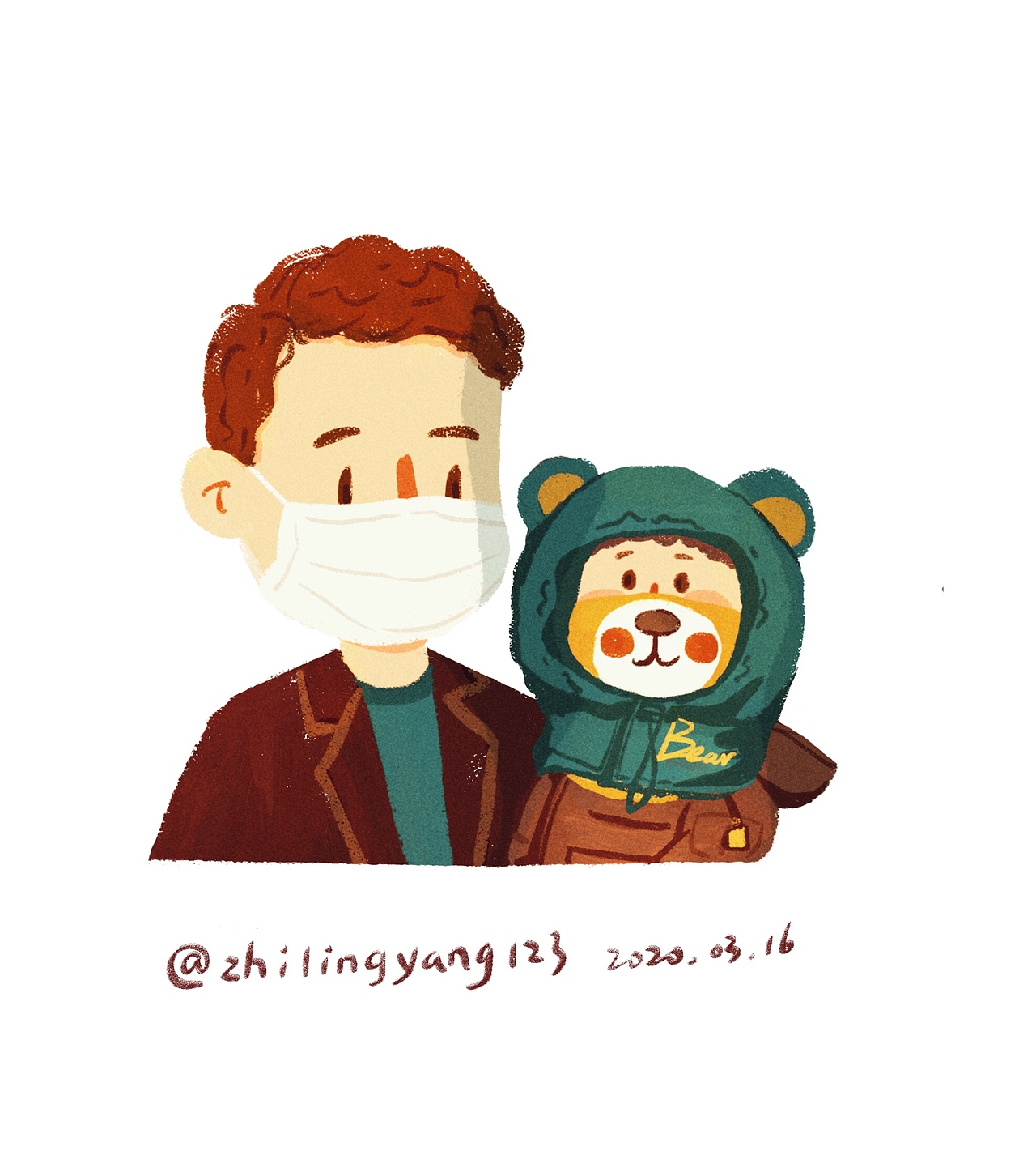 疫情还没结束出门要带口罩哦！（图ZMjAzNzYzODIw） - 创作习作 - 站酷设计师插画师杨志玲原创素材 - 站酷ZCOOL