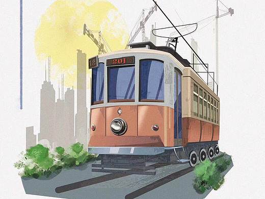 大连风景插画