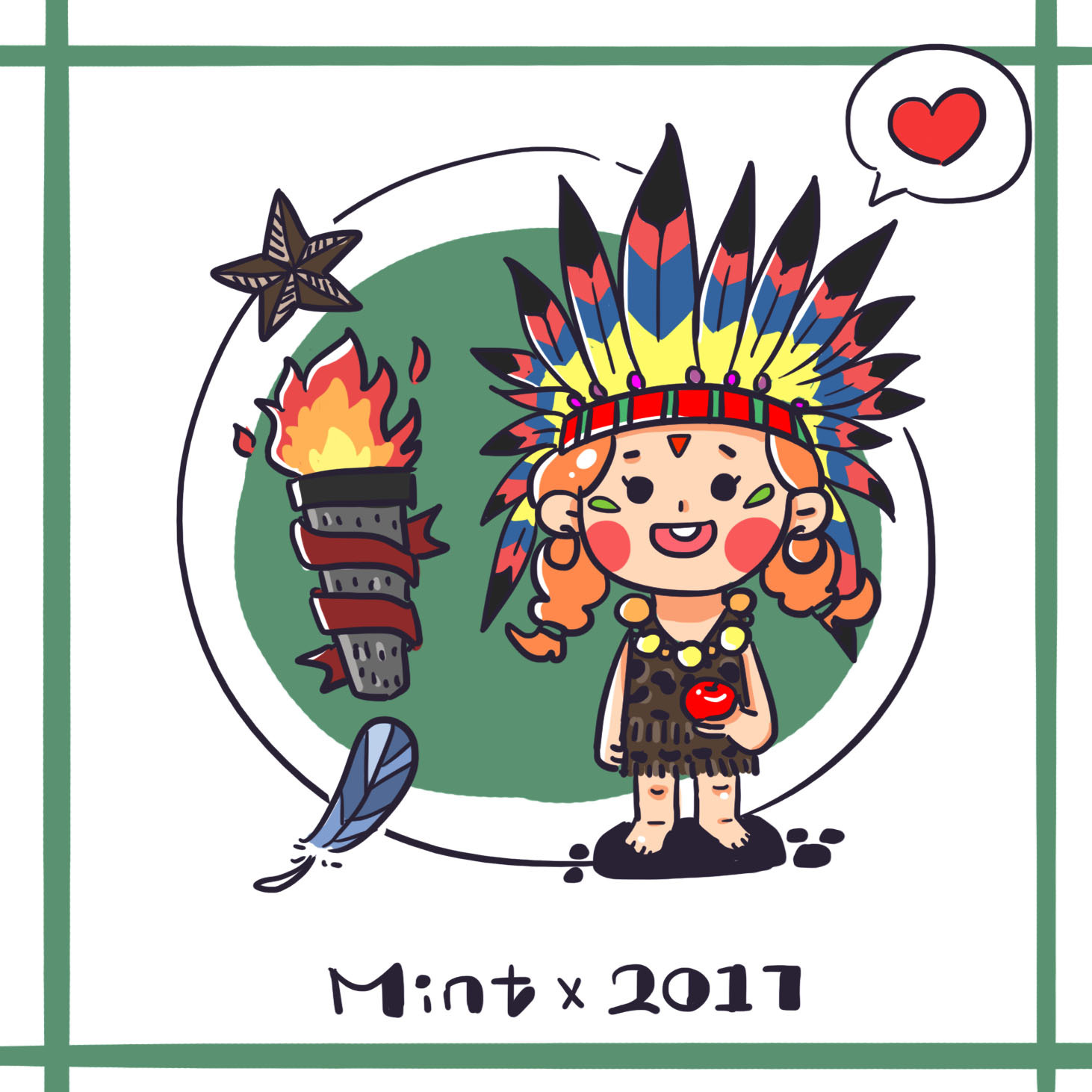 涂一只印第安女娃