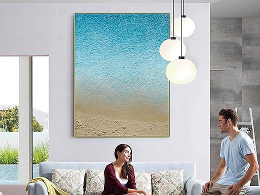 一组沙画装饰画，纯手绘，综合材质创作。