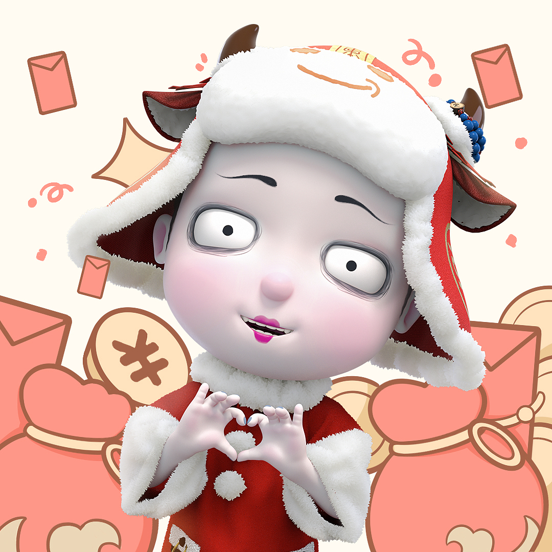 祝你岁岁常欢愉，年年皆胜意 | 僵小鱼新年头像&壁纸（图ZMjQyNjI5OTc2） - 动画片 - 站酷设计师僵小鱼原创素材 - 站酷ZCOOL