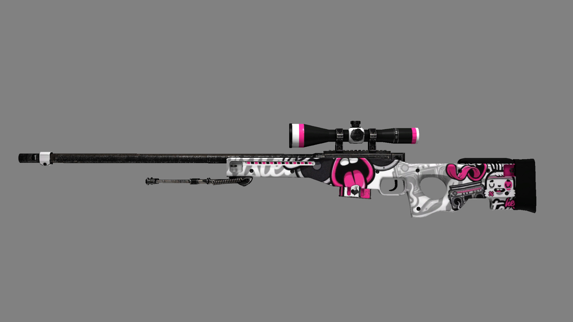 csgo创意工坊皮肤绘制【awp-pinkjoker】
