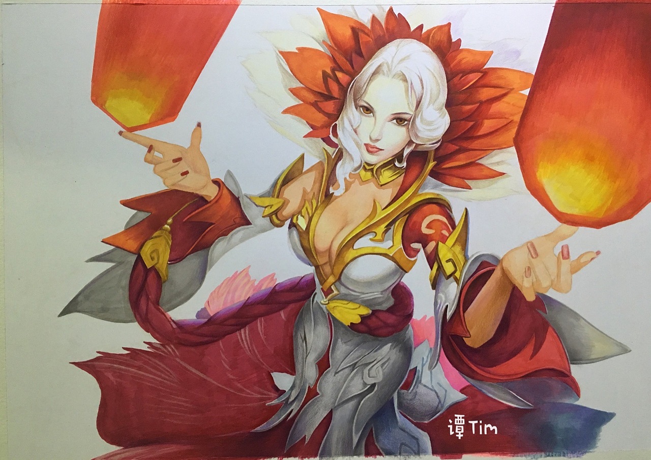 彩铅甄姬（图ZMjUxNzkzNDky） - 绘画 - 站酷设计师Timtlb原创素材 - 站酷ZCOOL