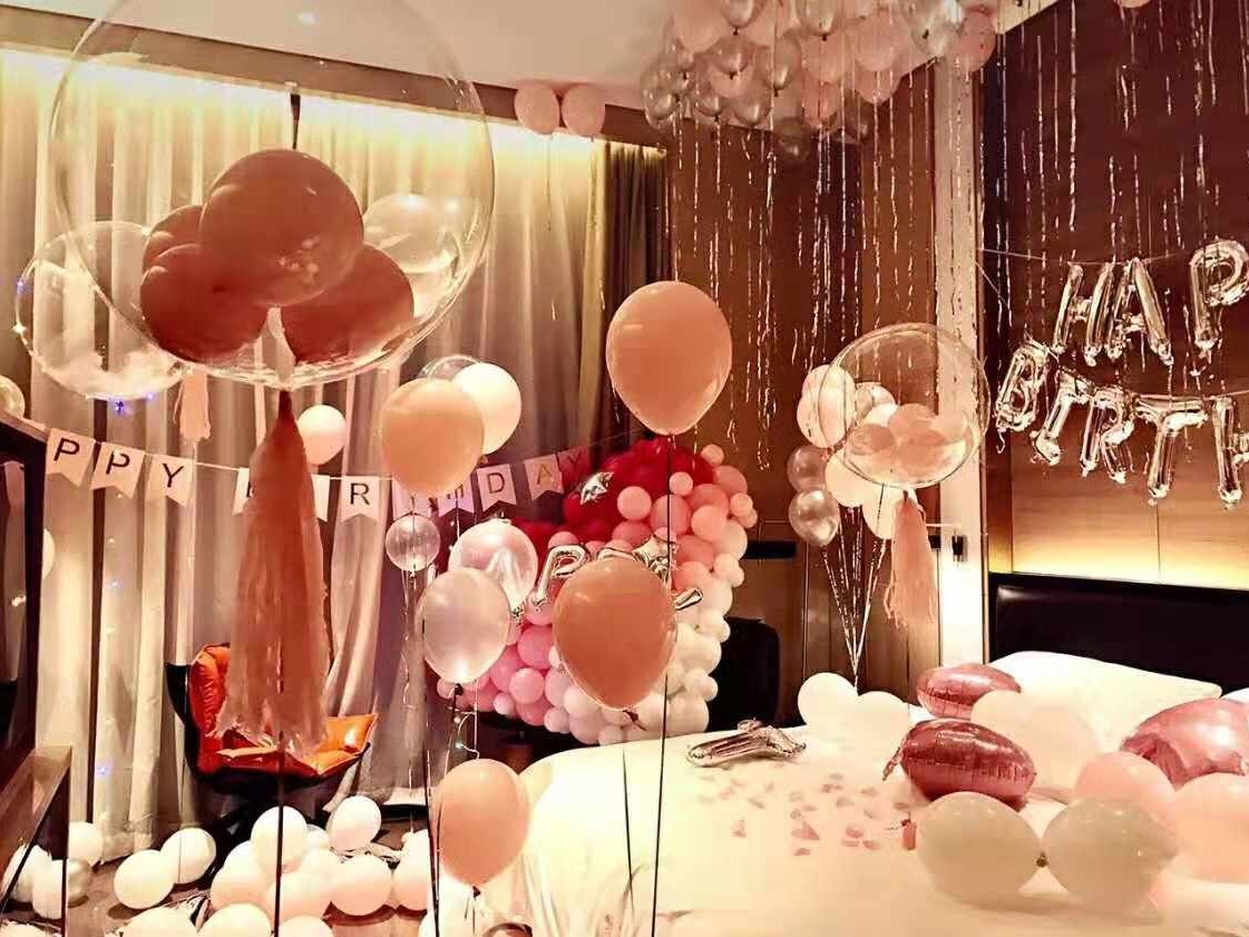 重庆寿宴布置 生日会场气球装饰