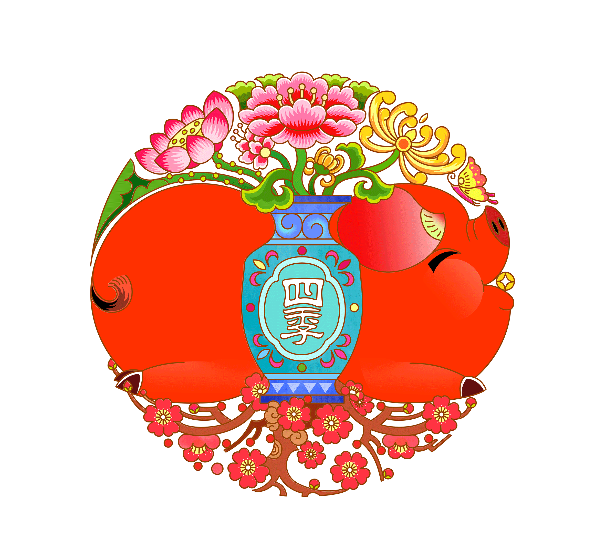 己亥年生肖图案设计（图ZMTUzNTAxNjI0） - 图案 - 站酷设计师中国传统佳节原创素材 - 站酷ZCOOL