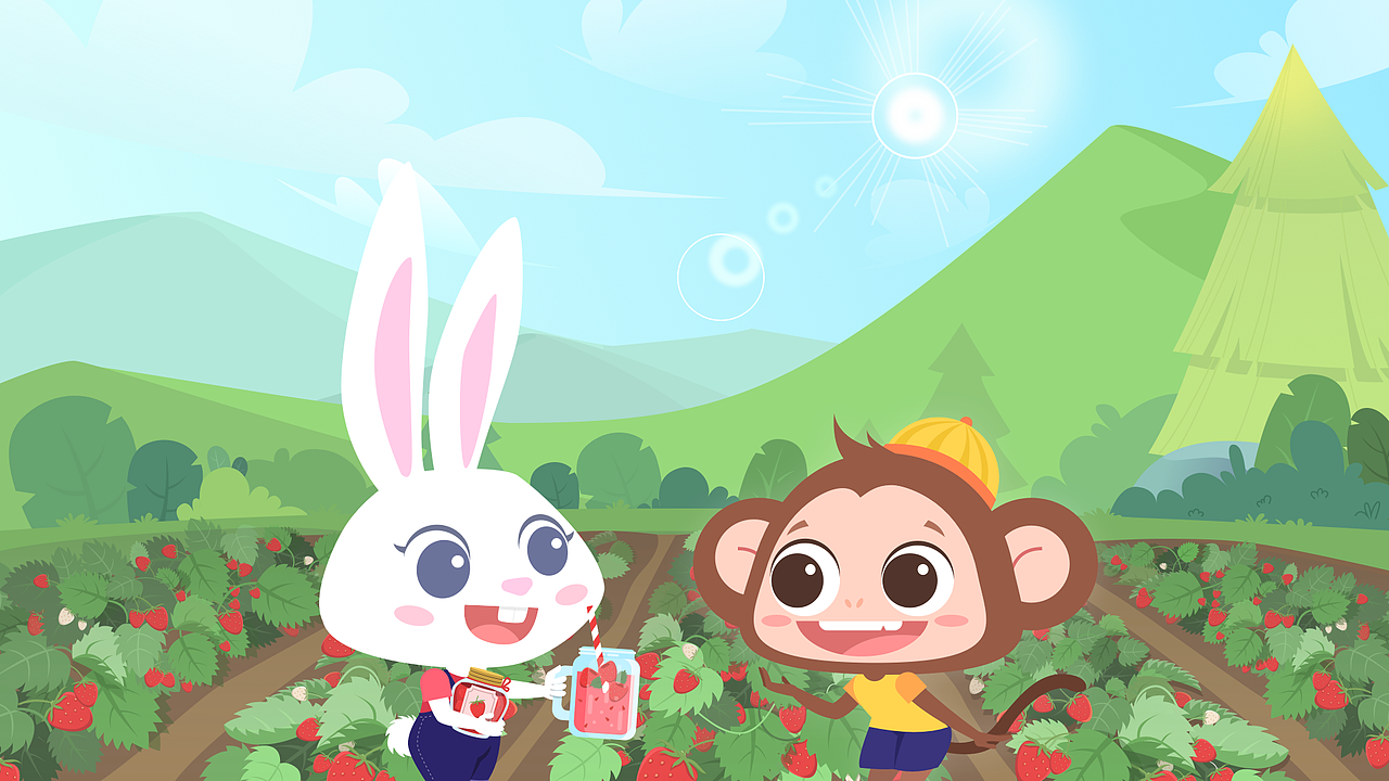 草莓园（图ZMTg4NTI3NDU2） - 儿童插画 - 站酷设计师Spencer_cr原创素材 - 站酷ZCOOL