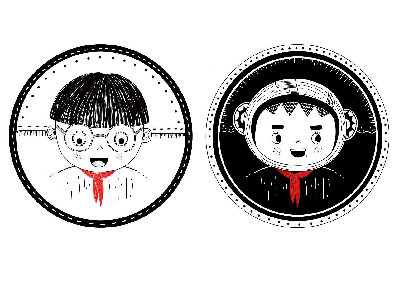 毕业设计-“童年梦”黑白插画设计（图ZNDk5NjU4MzY=） - 概念设定 - 站酷设计师缄默不是淑原创素材 - 站酷ZCOOL