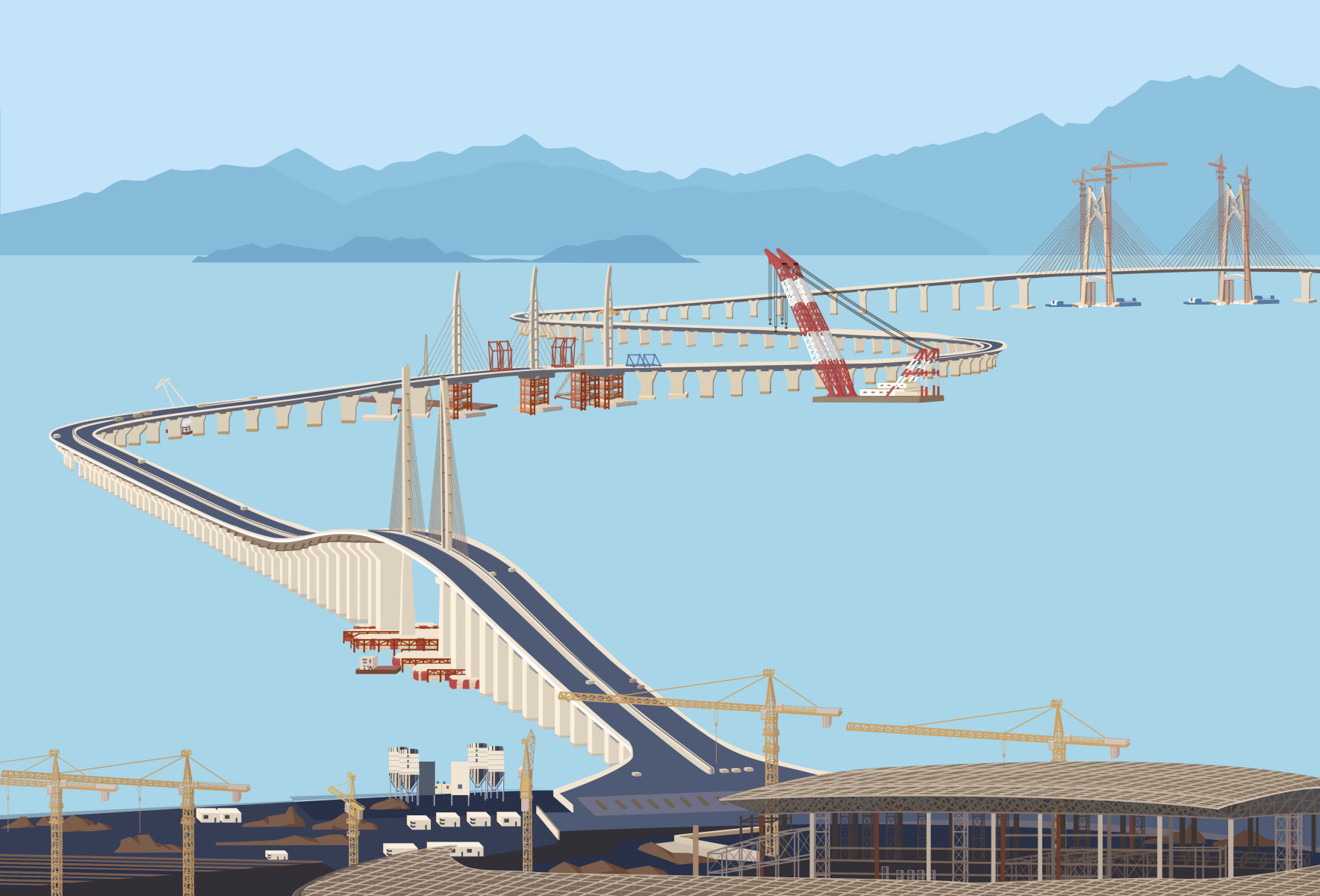 港珠澳大桥建设过程科普图