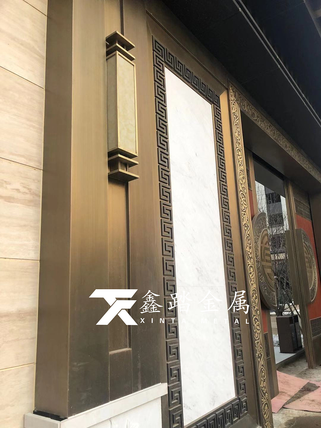 售楼部不锈钢灯箱、发光不锈钢灯罩金属立体设计