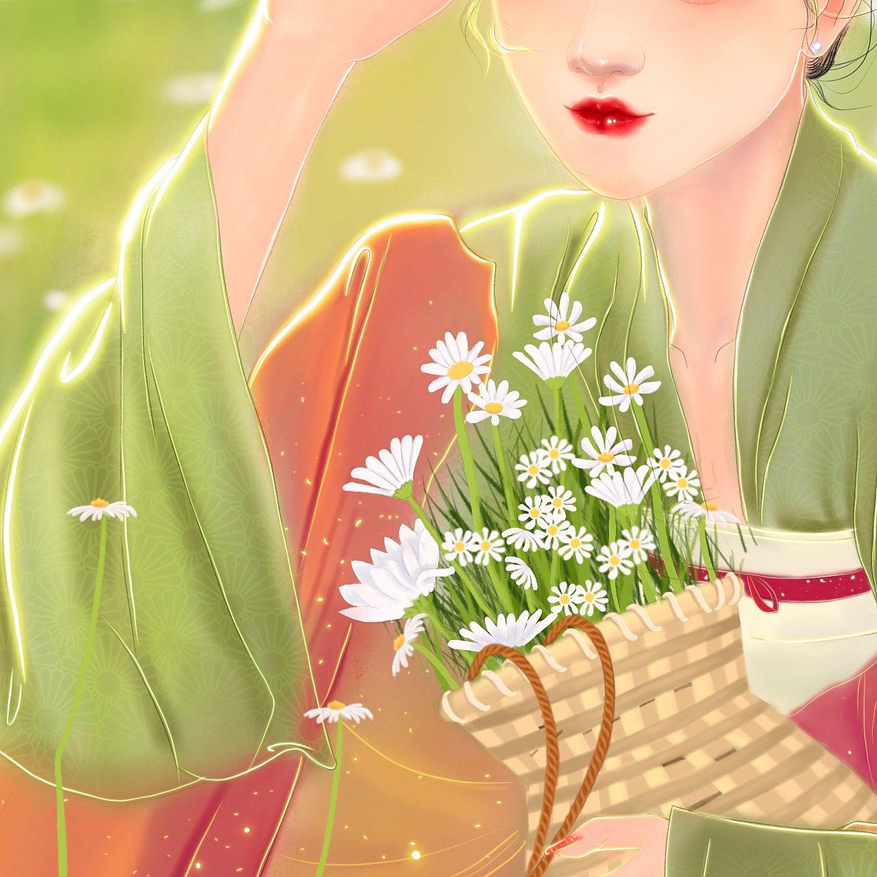 新中式插画风格客定美女图（图ZMzE3ODQ3MzYw） - 创作习作 - 站酷设计师画画的乾乾原创素材 - 站酷ZCOOL