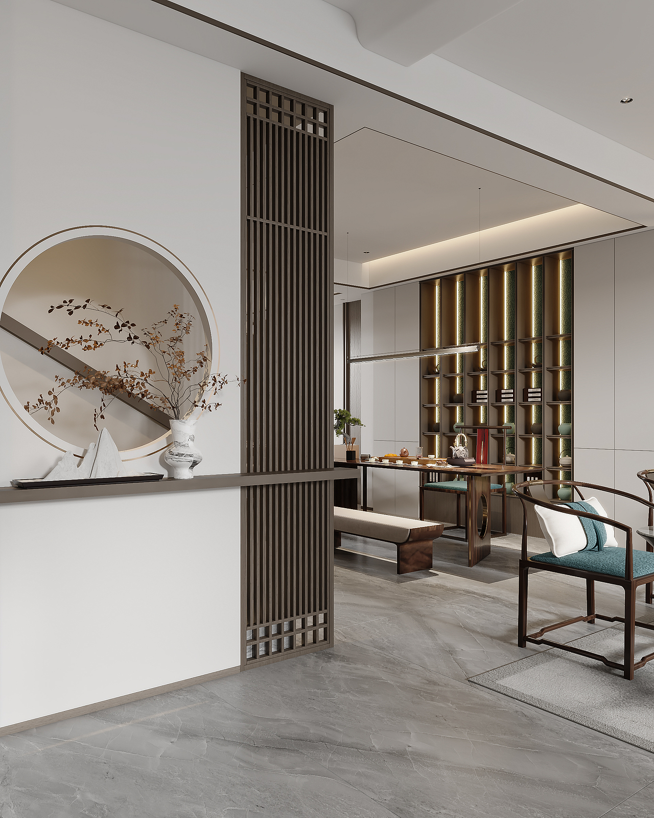 新中式客厅餐厅（图ZMzE3ODQ4OTI0） - 家装设计 - 站酷设计师韩熙媛原创素材 - 站酷ZCOOL