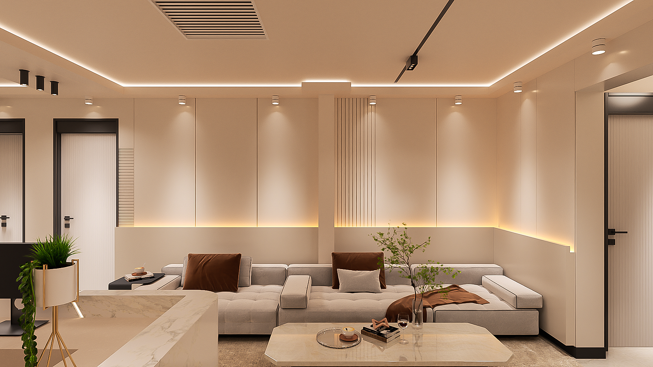 原创室内暖色系风美妆装修