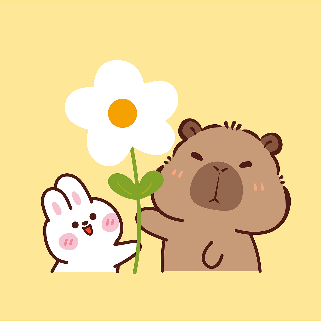 卡皮巴拉插画图片节日快乐母亲节快乐送你一朵小红花（图ZMzY5MTU5MzUy） - 商业插画 - 站酷设计师阿茹生肖IP原创素材 - 站酷ZCOOL